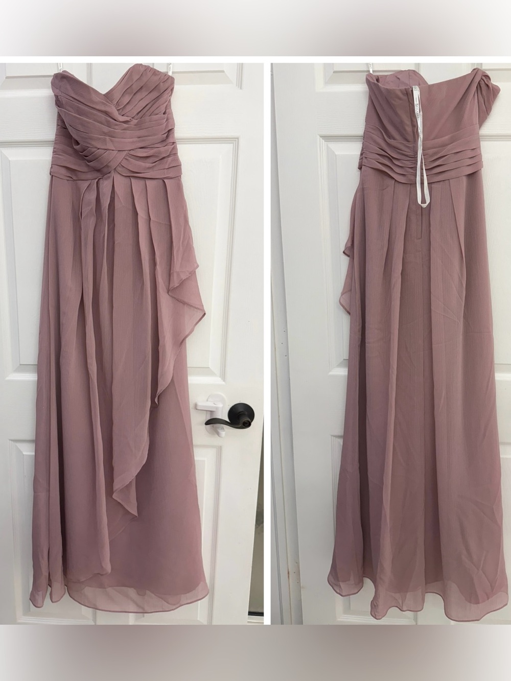 David's Bridal Mauve Pleated Chiffon Maxi Skirt